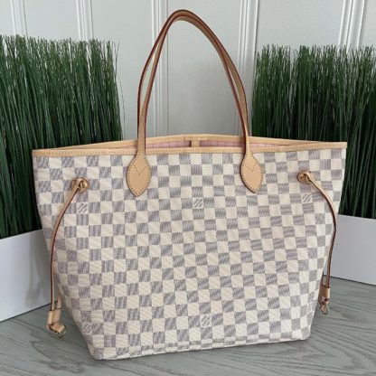 NEVERFULL MM DAMIER AZUR ROSE BALLERINA NO POUCH ~BRAND NEW CONDITION~ No Date Code microchipped Comes with DustBag