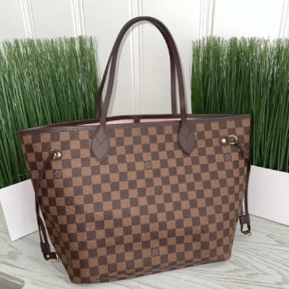 New Authentic Louis Vuitton Neverfull MM Damier Azur Beige With Microchip