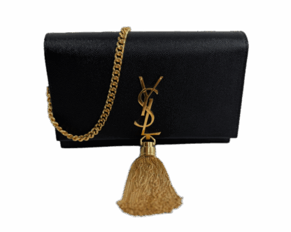 Saint Laurent Kate Small Tassel In Grain De Poudre Embossed Leather Wallet on Chain